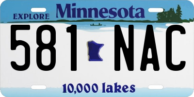 MN license plate 581NAC