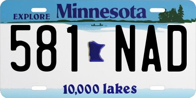 MN license plate 581NAD