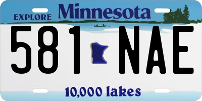 MN license plate 581NAE
