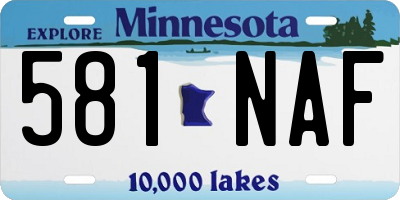 MN license plate 581NAF