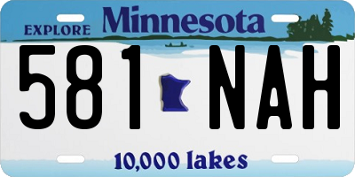 MN license plate 581NAH