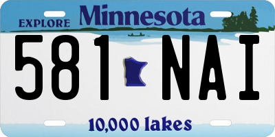MN license plate 581NAI