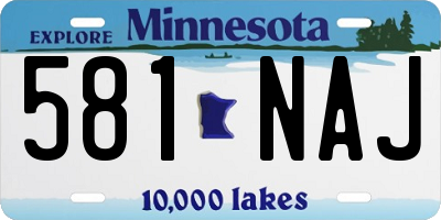 MN license plate 581NAJ