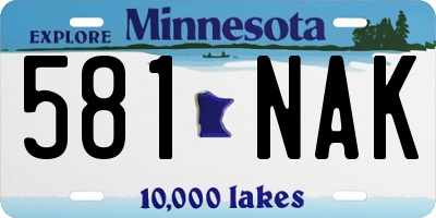 MN license plate 581NAK