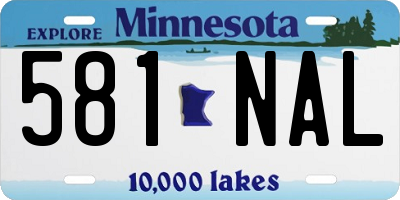MN license plate 581NAL