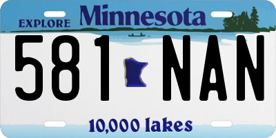 MN license plate 581NAN