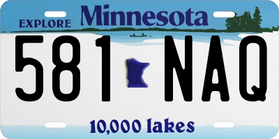MN license plate 581NAQ