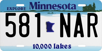 MN license plate 581NAR
