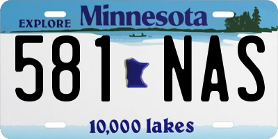 MN license plate 581NAS
