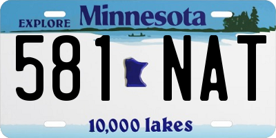 MN license plate 581NAT