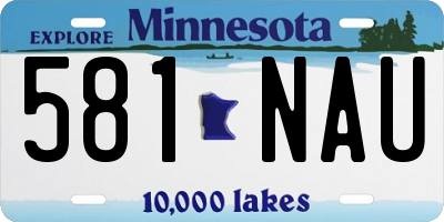 MN license plate 581NAU