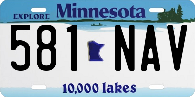 MN license plate 581NAV