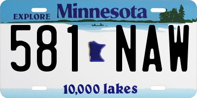 MN license plate 581NAW
