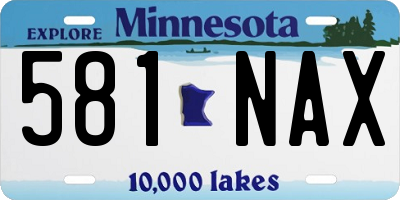 MN license plate 581NAX