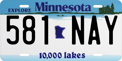 MN license plate 581NAY