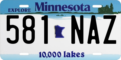 MN license plate 581NAZ
