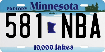 MN license plate 581NBA
