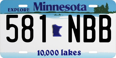 MN license plate 581NBB