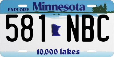 MN license plate 581NBC