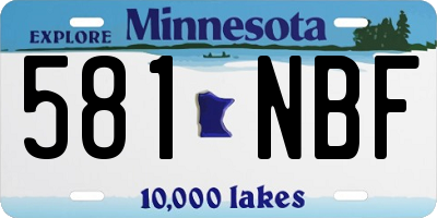 MN license plate 581NBF