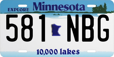MN license plate 581NBG