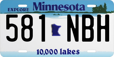 MN license plate 581NBH
