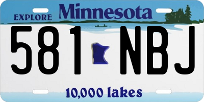 MN license plate 581NBJ