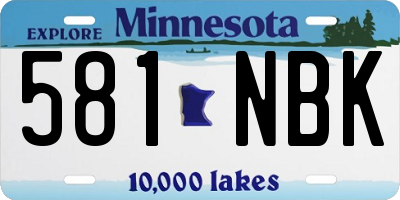 MN license plate 581NBK