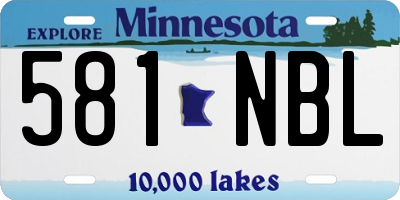 MN license plate 581NBL