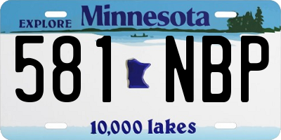 MN license plate 581NBP