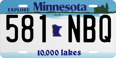 MN license plate 581NBQ