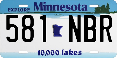 MN license plate 581NBR