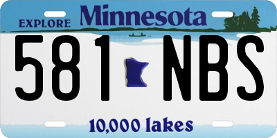 MN license plate 581NBS