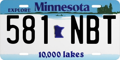 MN license plate 581NBT