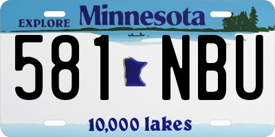 MN license plate 581NBU