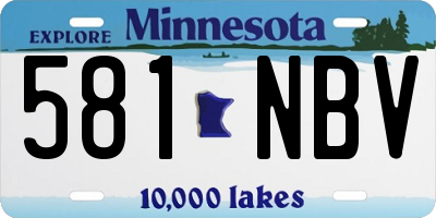 MN license plate 581NBV