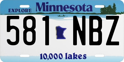 MN license plate 581NBZ