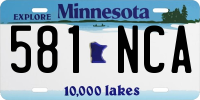 MN license plate 581NCA