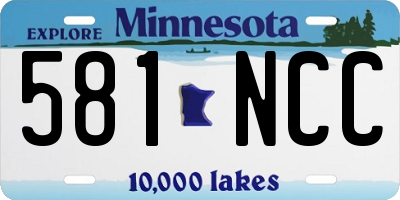 MN license plate 581NCC
