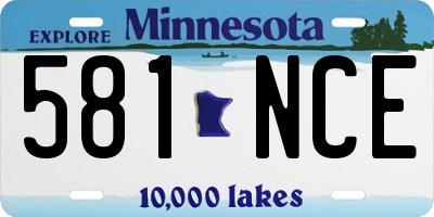 MN license plate 581NCE