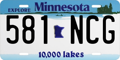MN license plate 581NCG