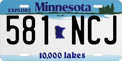 MN license plate 581NCJ
