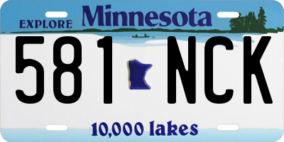 MN license plate 581NCK