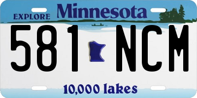 MN license plate 581NCM