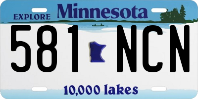 MN license plate 581NCN