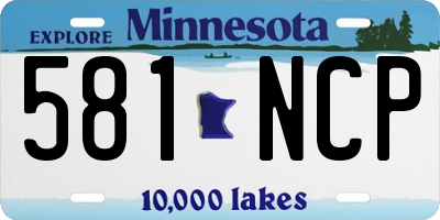 MN license plate 581NCP