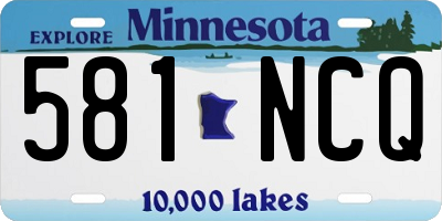 MN license plate 581NCQ