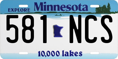 MN license plate 581NCS