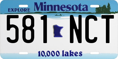 MN license plate 581NCT