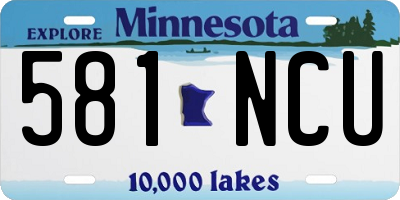 MN license plate 581NCU